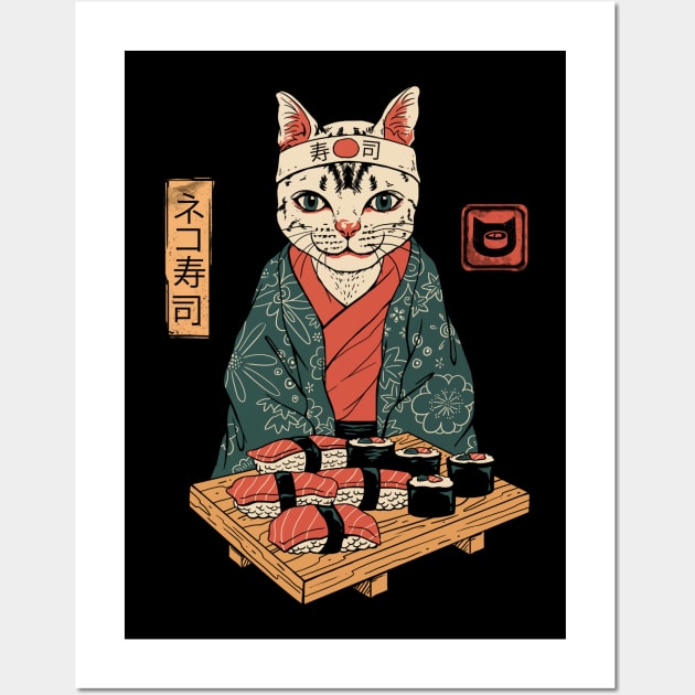 Neko Sushi Bar Wall Art by Vincent Trinidad Art